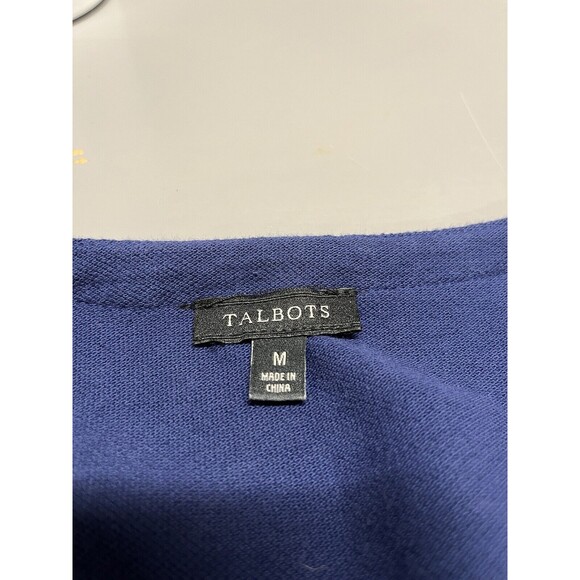 Talbots Navy Bell sleeve dress.  White‎ V neck trim Size M. Comfort fit. - Picture 8 of 8